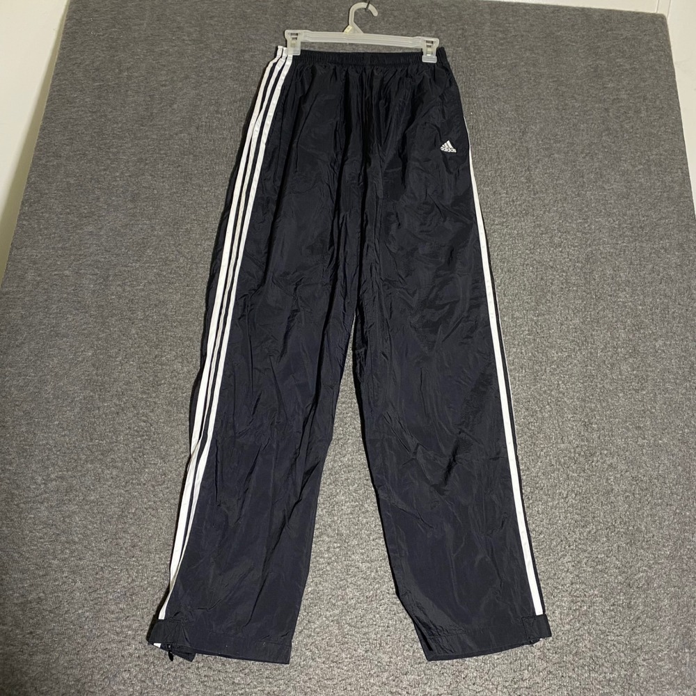 Adidas Vintage 2001 Black Nylon Windbreaker Track Pants Mens Large 275036